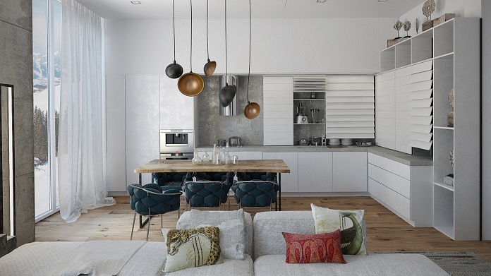 eclectic-modern-open-plan-kitchen-Nika-Tokar